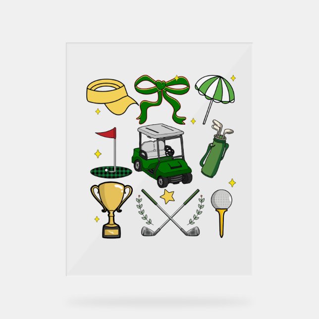 Señal Acrílica Coquette de Golf Preppy (Anverso)