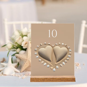 Señal Acrílica Corazones de arena de bodas de playa-
