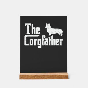Señal Acrílica Corgi Papá el Corgfather Camiseta divertida para a