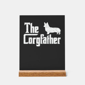 Señal Acrílica Corgi Papá el Corgfather Camiseta divertida para a