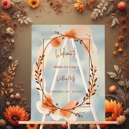 Señal Acrílica Correa de bienvenida rústica boda de terracota bot