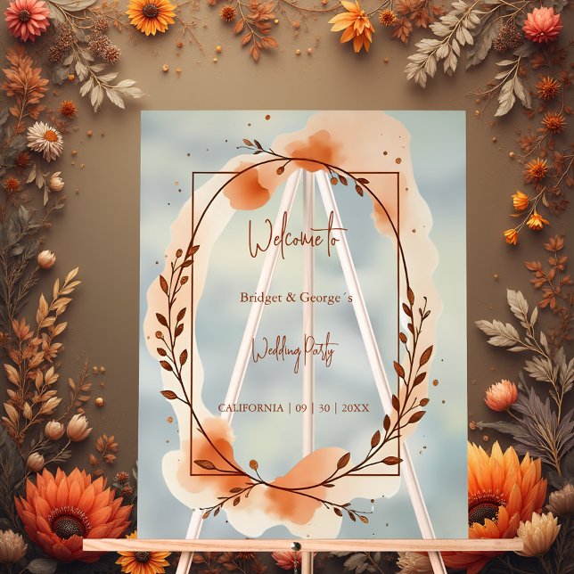 Señal Acrílica Correa de bienvenida rústica boda de terracota bot (Subido por el creador)