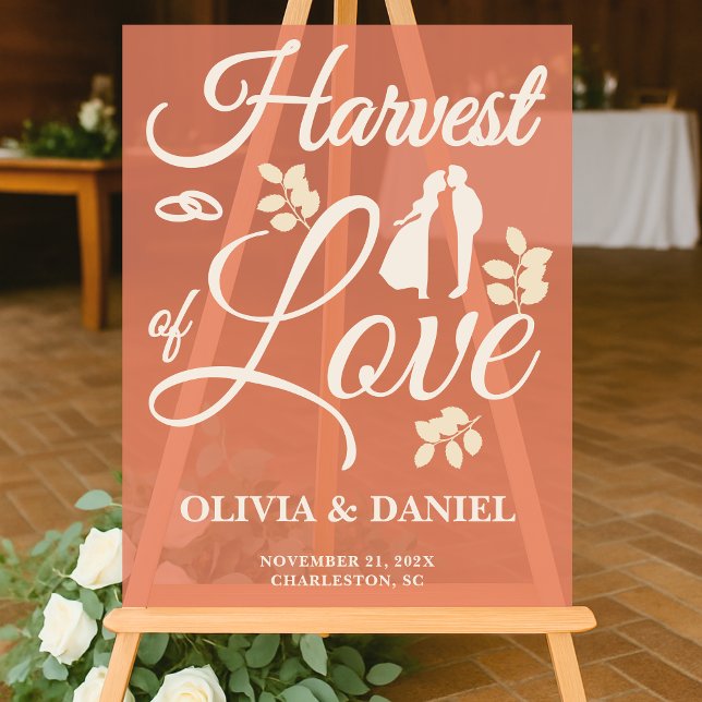 Señal Acrílica Cosecha de amor | Bienvenida a Boho Fall Wedding (Subido por el creador)