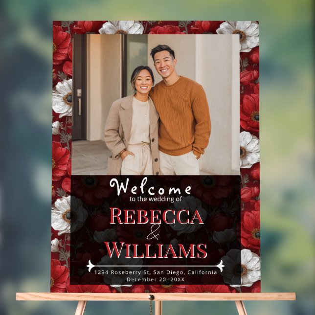 Señal Acrílica Cozy Anemones Charm Winter Wedding (Neutral )