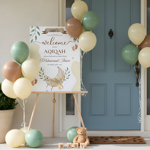 Señal Acrílica Cradle Unisex bebé musulmán Aqiqah Fiesta