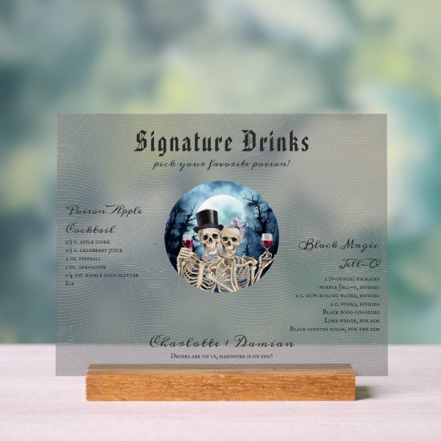 Señal Acrílica Cránulos góticos de Hallowen Tarot El Boda de los  (Neutral )