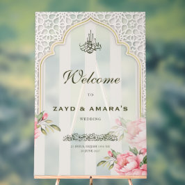 Señal Acrílica Cream & Florals Islamic Wedding | Acrylic Sign