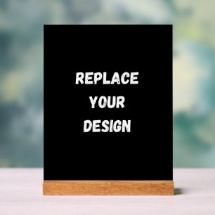 Señal Acrílica Crear su propio diseño personalizado negro