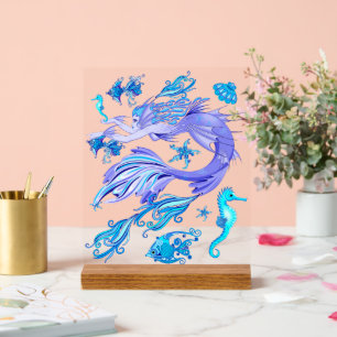 Señal Acrílica Creatividad de hadas púrpura de Sirena
