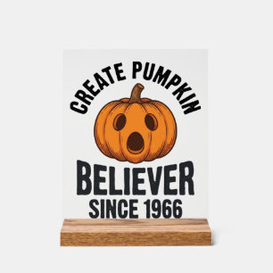 Señal Acrílica Creyente de la Calabaza Desde 1966 Vintage Diseño