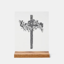 Señal Acrílica Cruz Floral