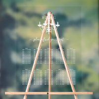 Cuadro de asientos de Boda de candelabro blanco