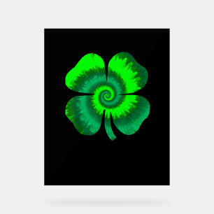 Señal Acrílica Cuatro hojas de cetro tie Dye St Patrick's Day Luc