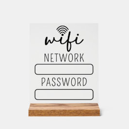 Señal Acrílica Cuenta de Wifi personalizada para clientes