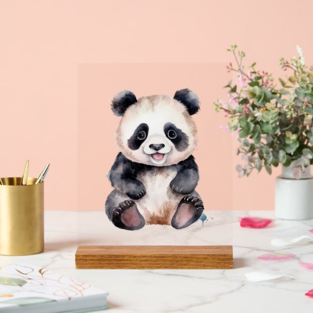 Señal Acrílica Cuidada panda de bebé (Boda)