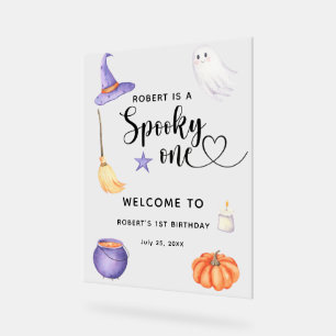 Señal Acrílica Cumpleaños 1 Bienvenida de Halloween al Tenebroso