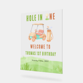 Señal Acrílica Cumpleaños de bienvenida de golf Hole In One