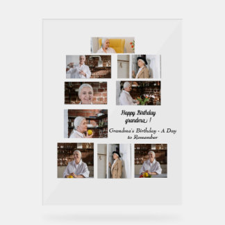 Señal Acrílica Cumpleaños de la abuela - Un día para recordar