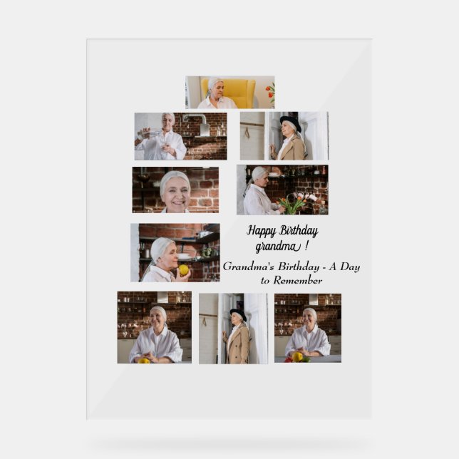 Señal Acrílica Cumpleaños de la abuela - Un día para recordar (Anverso)