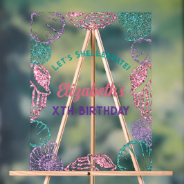 Señal Acrílica Cumpleaños de los Chicas de las conchas marinas