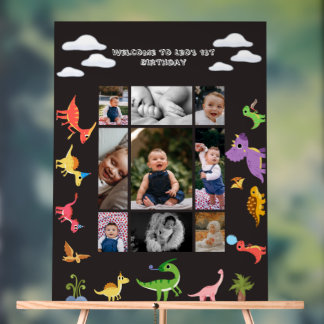 Señal Acrílica Cumpleaños de niño / adorable dinosaurio 
