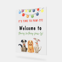 Señal Acrílica Cumpleaños de niños perro acuarela