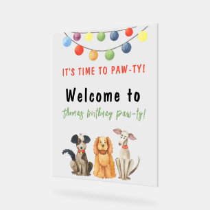 Señal Acrílica Cumpleaños de niños perro acuarela