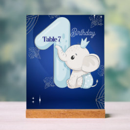 Señal Acrílica Cumpleaños del bebé elefante adorable
