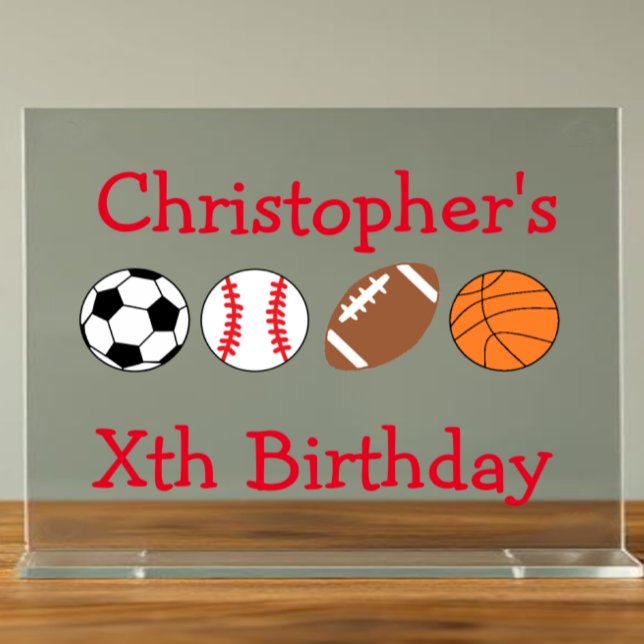 Señal Acrílica Cumpleaños Deportivo (Subido por el creador)