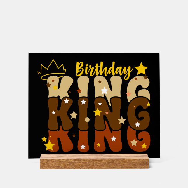 Señal Acrílica Cumpleaños King Groovy Typo (Anverso)