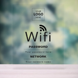 Señal Acrílica Custom Business WiFi Sign with Your Logo
