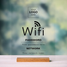 Señal Acrílica Custom Business WiFi Sign with Your Logo