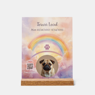 Señal Acrílica Custom Dog Sympathy Gift | Scan to Play Music