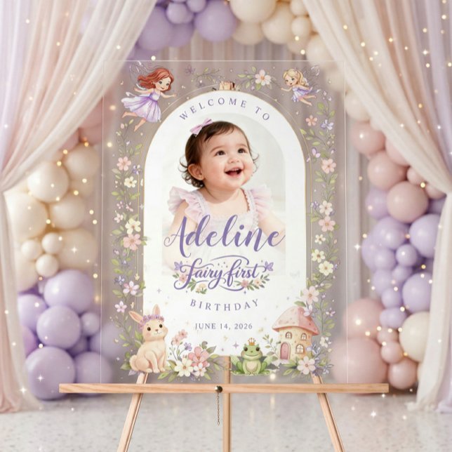 Señal Acrílica Custom Fairy First Birthday Acrylic Welcome Sign (Subido por el creador)