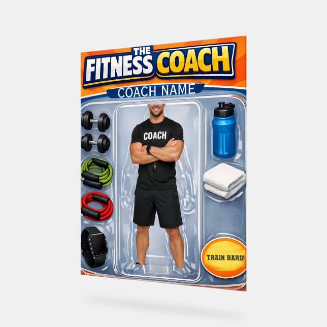 Señal Acrílica Custom Fitness Coach Photo and Name  (Ángulo)