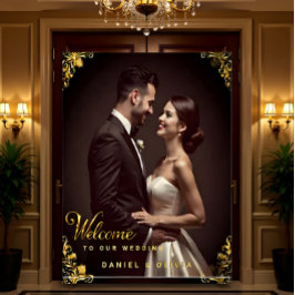 Señal Acrílica Custom Gold Wedding Welcome Sign with Photo 
