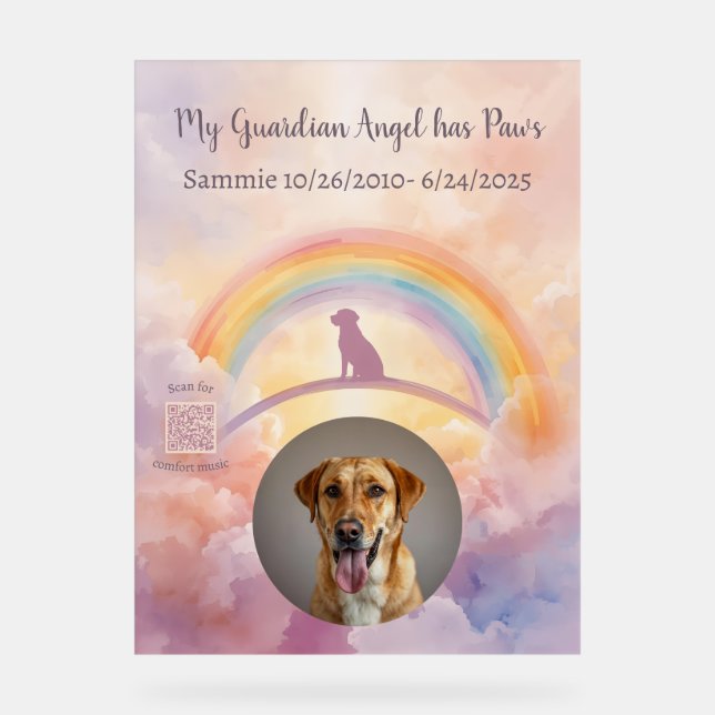 Señal Acrílica Custom Labrador Retriever Memorial Acrylic Sign (Anverso)