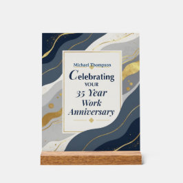 Señal Acrílica Custom Name Employee 35 Year Work Anniversary