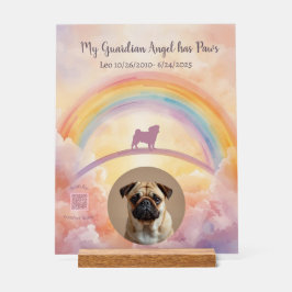 Señal Acrílica Custom Pug Memorial Acrylic Sign – Add Name, Dates