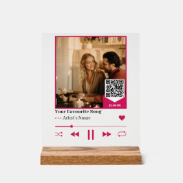 Señal Acrílica Custom QR Music Photo Plaque with Romantic Album 