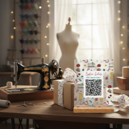 Señal Acrílica Custom Seamstress Tools QR Code Business Sign
