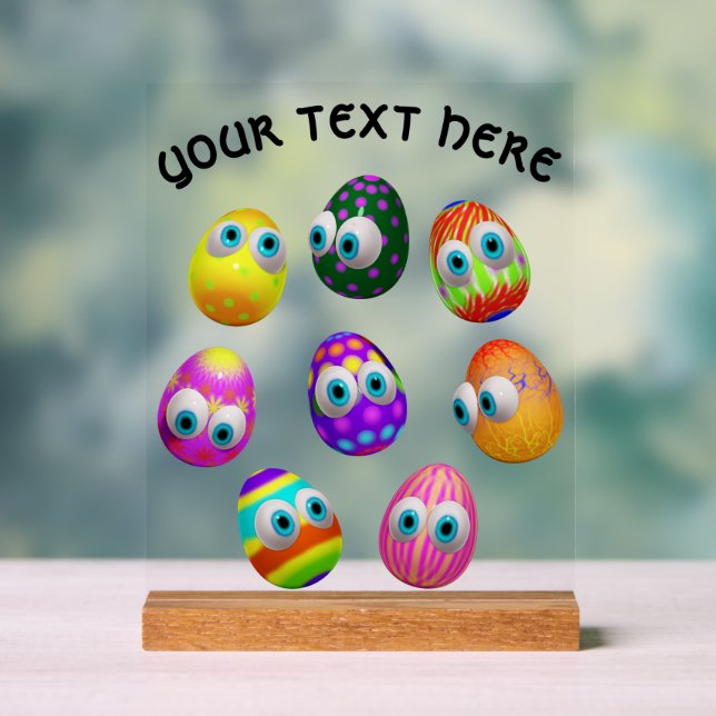 Señal Acrílica Cute and Funny Easter Eggs Cartoon (Neutral )