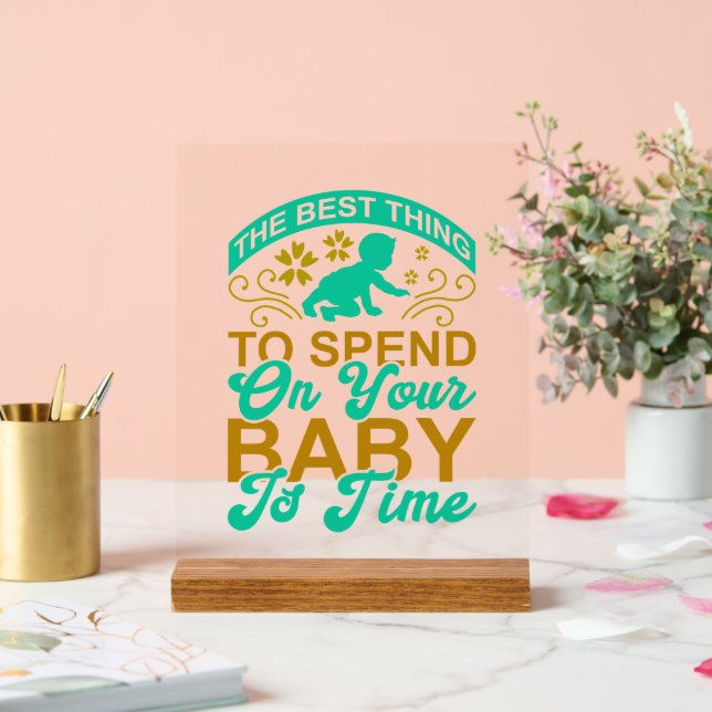 Señal Acrílica Cute bebé palabra arte inspirador vivero (Boda)