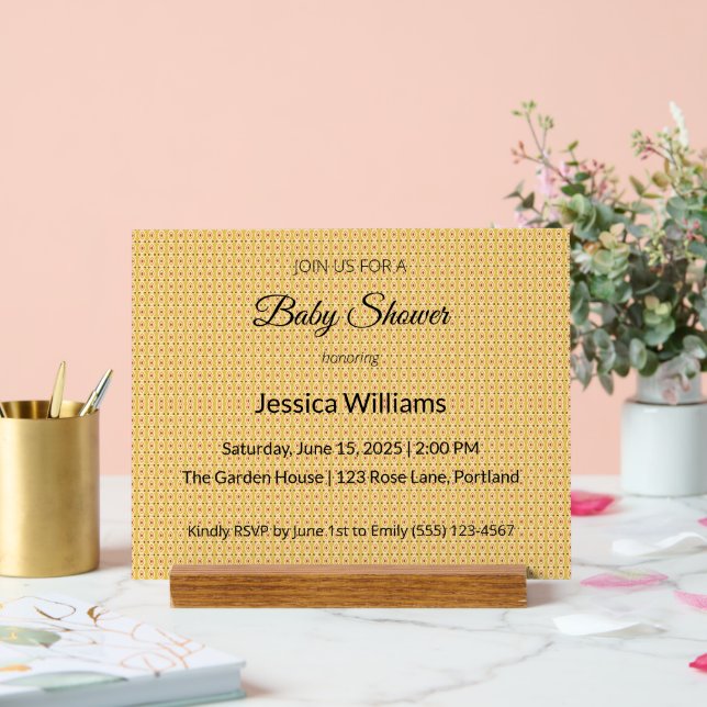 Señal Acrílica Cute Boho Baby Shower Género neutro, Personalizabl (Boda)