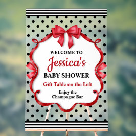 Señal Acrílica Cute Crimson Bow Baby Shower