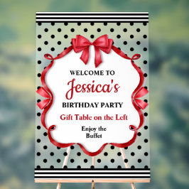 Señal Acrílica Cute Crimson Bow Birthday