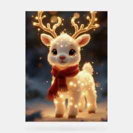 Señal Acrílica Cute Magical Reindeer with Sparkling Lights