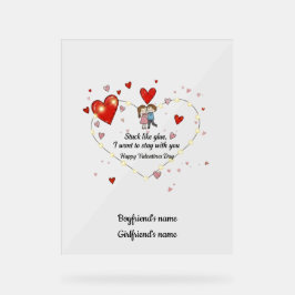 Señal Acrílica Cute Valentine's day couple hearts custom