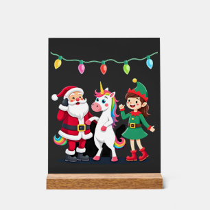 Señal Acrílica Dabbing Santa Elfo Unicornio Navidad Niños Chicos