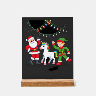 Señal Acrílica Dabbing Santa Elfo Unicornio Navidad Niños Chicos 